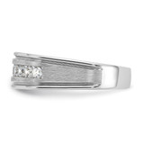 IBGoodman 14k White Gold Nine Stone Polished Brushed and Grooved Ring Mounting