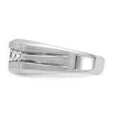 IBGoodman 14k White Gold Satin and Grooved Five Stone Men's Ring Mounting