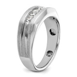 IBGoodman 14k White Gold Satin and Grooved Five Stone Men's Ring Mounting