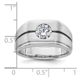 IBGoodman 14k White Gold with Black Rhodium 1 carat Lab Grown Diamond VS/SI+ G+ Complete Satin Men's Ring