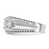 IBGoodman 14k White Gold with Black Rhodium Men's Polished and Textured 5-Stone 1 Carat AA Quality Diamond Ring