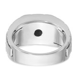 IBGoodman 14k White Gold with Black Rhodium Men's Polished Satin and Textured 7-Stone 1/2 Carat AA Quality Diamond Ring