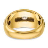 IBGoodman 14k with Black Rhodium Men's Polished and Textured Solitaire 1/2 Carat AA Quality Diamond Ring