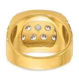 IBGoodman 14k with White Rhodium 1 7/8 carat Lab Grown Diamond VS/SI+ G+ Polished Satin and Grooved Men's Cluster Ring