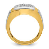 IBGoodman 14k with White Rhodium 1/2 carat Lab Grown Diamond VS/SI+ G+ Complete Polished and Satin Cluster Ring