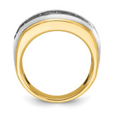 IBGoodman 14k with White Rhodium 2 carat Lab Grown Diamond VS/SI+ G+ Complete Satin Men's Ring