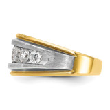 IBGoodman 14k with White Rhodium 2 carat Lab Grown Diamond VS/SI+ G+ Complete Satin Men's Ring