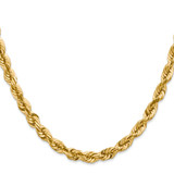 14K 24 inch 5.5mm Diamond-cut Rope with Fancy Lobster Clasp Chain