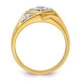 IBGoodman 14k with White Rhodium 3/4 carat Lab Grown Diamond VS/SI+ G+ Complete Polished and Satin Men's Ring