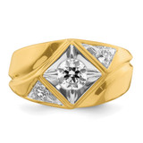 IBGoodman 14k with White Rhodium 7/8 carat Lab Grown Diamond VS/SI+ G+ Complete Polished and Satin Men's Ring