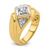 IBGoodman 14k with White Rhodium 7/8 carat Lab Grown Diamond VS/SI+ G+ Complete Polished and Satin Men's Ring