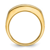 IBGoodman 14k with White Rhodium Men's Polished and Grooved 2-Row 2 Carat AA Quality Diamond Ring