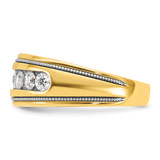 IBGoodman 14k with White Rhodium Men's Polished and Milgrain 1 Carat AA Quality Diamond Ring - B6-64D3B868-8469