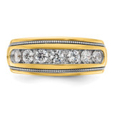 IBGoodman 14k with White Rhodium Men's Polished and Milgrain 1 Carat AA Quality Diamond Ring - B6-64D3B868-8469