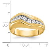 IBGoodman 14k with White Rhodium Men's Polished and Satin 1/2 Carat AA Quality Diamond Ring
