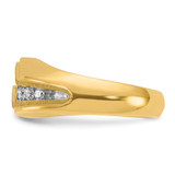 IBGoodman 14k with White Rhodium Men's Polished and Satin 1/2 Carat AA Quality Diamond Ring