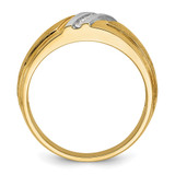 IBGoodman 14k with White Rhodium Men's Polished and Satin 1/20 Carat AA Quality Diamond Ring