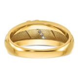 IBGoodman 14k with White Rhodium Men's Polished and Satin 1/20 Carat AA Quality Diamond Ring