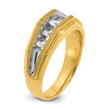 IBGoodman 14k with White Rhodium Men's Polished and Satin 5-Stone 1 Carat AA Quality Diamond Ring