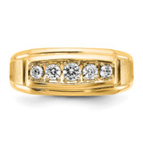 IBGoodman 14k with White Rhodium Men's Polished and Satin 5-Stone 1/2 Carat AA Quality Diamond Ring - B6-C4C24846-7893