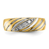 IBGoodman 14k with White Rhodium Polished and Grooved Men's Ring Mounting