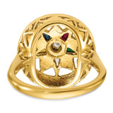 IBGoodman 14k Women's Polished and Textured Eastern Star Masonic Ring Mounting - B0-78F678B0-6726