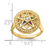 IBGoodman 14k Women's Polished and Textured Eastern Star Masonic Ring Mounting - B0-78F678B0-6726