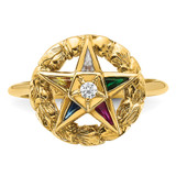 IBGoodman 14k Women's Polished and Textured Eastern Star Masonic Ring Mounting - B0-FA7E7C8A-7510
