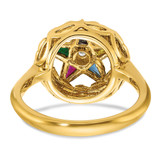 IBGoodman 14k Women's Polished and Textured Eastern Star Masonic Ring Mounting - B0-FA7E7C8A-7510