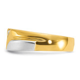 IBGoodman Two-tone 1/6 carat Lab Grown Diamond VS/SI+ G+ Complete Polished Satin and Grooved Men's Ring