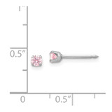 Inverness 14k White 3mm Pink CZ Earrings