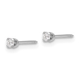 Inverness 14k White Gold 2.4mm .10ct Lab Grown Diamond Short Post Piercing Earrings