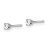 Inverness 14k White Gold 2.4mm .10ct Lab Grown Diamond Stud Post Piercing Earrings