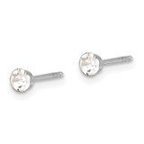 Inverness 14K White Gold 3mm Crystal Post Earrings