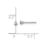 Inverness 14K White Gold Polished 2.4mm Crystal Post Earrings