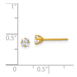 Inverness 18k 3mm Square CZ Earrings