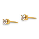 Inverness Stainless Steel 24K Gold-plated 5mm Austrian Crystal Earrings