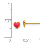 Inverness Stainless Steel 24K Gold-plated Red Enamel Heart Earrings