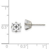 Inverness Stainless Steel 7mm Faceted Square CZ Earrings - 35-9769C45B-7135