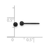 Inverness Stainless Steel Oxidized 3mm Ball Piercing Earrings