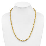 14K 24 inch 6.5mm Diamond-cut Rope with Fancy Lobster Clasp Chain