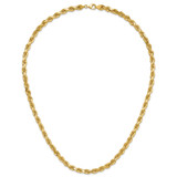 14K 24 inch 6.5mm Diamond-cut Rope with Fancy Lobster Clasp Chain