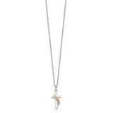 Landstrom's Mt. Rushmore Black Hills Sterling Silver 12K Gold Accents Cross 18 inch Spring Ring Clasp Necklace - QB-C30A958C-2854
