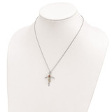 Landstrom's Mt. Rushmore Black Hills Sterling Silver 12K Gold Accents Floral Cross 18 inch Spring Ring Clasp Necklace - QB-0E6EF347-7605