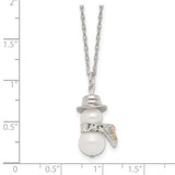 Landstrom's Mt. Rushmore Black Hills Sterling Silver 12K Gold Accents Imitation Pearl Snowman 18 inch Spring Ring Clasp Necklace