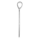 Large Sterling Silver Rhodium-plated Fancy Script Letter B Initial Pendant