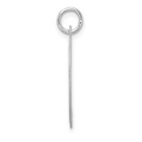 Large Sterling Silver Rhodium-plated Fancy Script Letter D Initial Charm