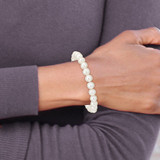 Madi K 5-6mm White Semi-Round Freshwater Cultured Pearl Children's Stretch Bracelet