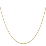 14K 24 inch Carded .95mm Cable Rope with Spring Ring Clasp Chain