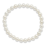 Majestik 7-8mm White Imitation Shell Pearl Stretch Bracelet
